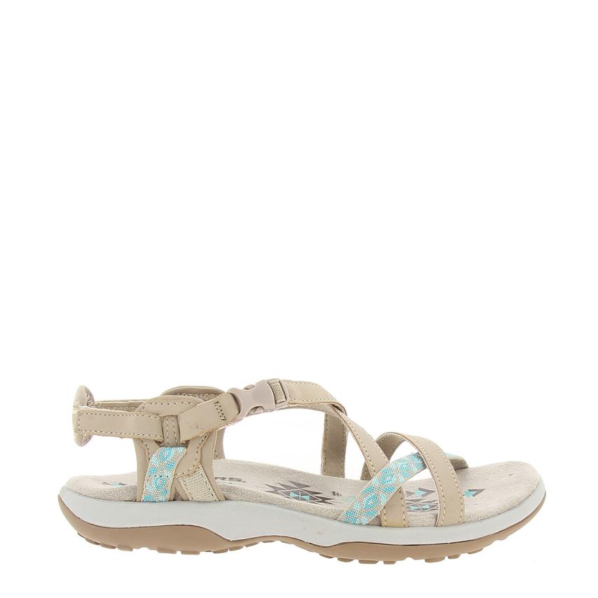Sandalia plana de femmes Textil taupe Skechers Sandalia plana de femmes Textil taupe Skechers